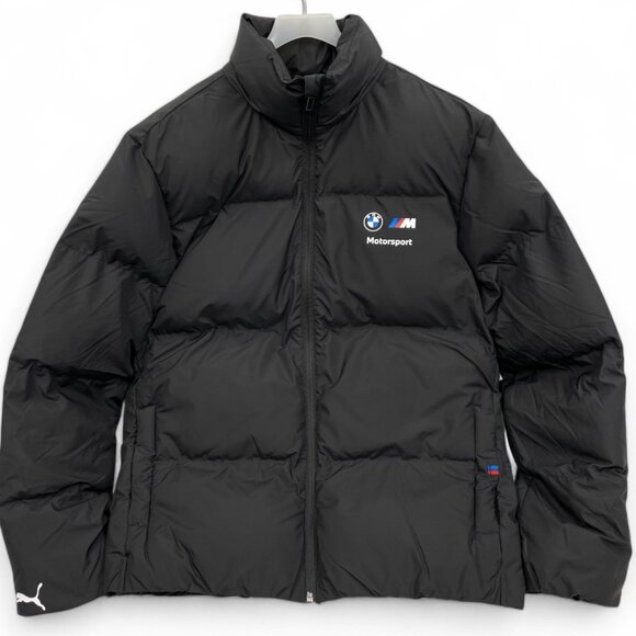 BMW Puma M Sport Racing Black Winter Puffer Bomber Ski Jacket Men's XL NEW NWT - Picture 1 of 13